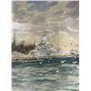 Image 3 : 1910 Watercolour Painting of Sailboat & Lighthouse - Signed W. B. - 18" x 15" framed.