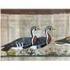 Image 2 : Painted Geese on Fabric Wall Art - 12" x 36" framed