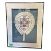 Image 1 : Framed Hand Made Textile Fan - Frame size: 20" x 24"