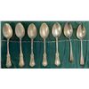 Image 1 : 7 Sterling Silver 5 1/2" Teaspoons -1 English & 6 Birks- Total Weight = 162 grams - Monogram Handle