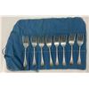 Image 1 : 8 Birks Sterling Silver Dessert/Salad Forks- Total Weight = 298 grams - Monogramed Handles