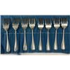 Image 2 : 8 Birks Sterling Silver Dessert/Salad Forks- Total Weight = 298 grams - Monogramed Handles