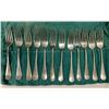 Image 1 : 12 Birks Sterling Silver 7" Forks - Total Weight = 670 grams - Monogramed Handles