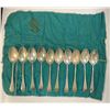 Image 7 : 10 Birks Sterling Silver 7" Soup/Dessert Spoons - Total Weight = 570 grams - Monogramed Handles