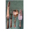 Image 1 : 4 Birks Sterling Silver Handled Serving Pieces - Carving Fork & Knife, Pie Server & Pudding Spoon - 
