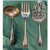 Image 1 : Birks Sterling Silver Meat Fork, 6" Ladle and Dessert Server - Total Weight = 175 grams - Monogramed