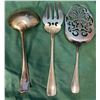 Image 2 : Birks Sterling Silver Meat Fork, 6" Ladle and Dessert Server - Total Weight = 175 grams - Monogramed