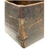 Image 2 : Antique Chinese Wood Rice Measurer / Harvest Basket - Copper Fittings - 15" x 15" x 10" tall