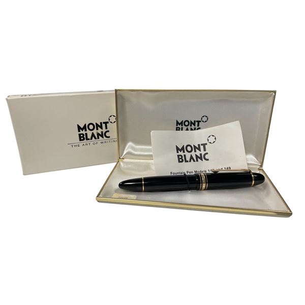 Vintage Mont Blanc Meisterstück Gold-Coated 149 Fountain Pen - Never used - In original box and case