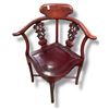 Image 1 : Chinese Corner Chair with Carved Floral Back Struts