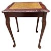 Image 2 : Antique 3 Piece Nesting Table Set with Leather Insert Tops - Largest Table 16" x 22" x 22" tall