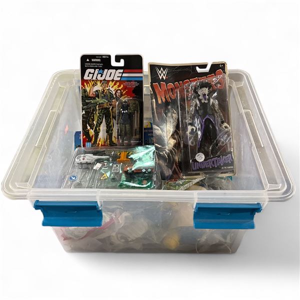 Box of Vintage Toys & McDonalds toys - Includes WWE "Undertaker as Vampire", GI Joe "Snake Eyes" - M