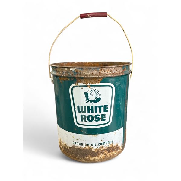 Vintage White Rose Pressure Gun Grease Pale