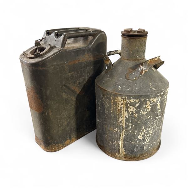 2 Pc - Vintage Jerry Can & Dairy Container