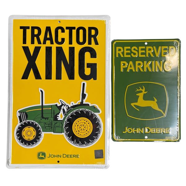2 Pc - Officially licensed John Deere metal signs - 8x12" / 12x18"
