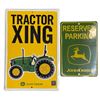 Image 1 : 2 Pc - Officially licensed John Deere metal signs - 8x12" / 12x18"