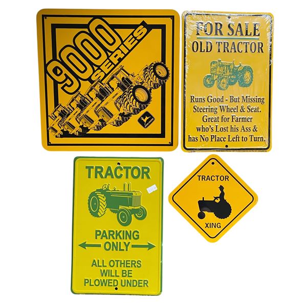 4 Pc - Officially licensed John Deere metal signs -  8x12" / 6x6"