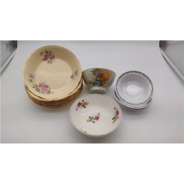 Assorted Dinnerware, cups and bowls