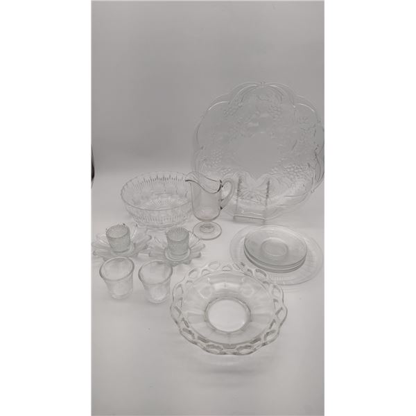 Assorted Clear Glassware