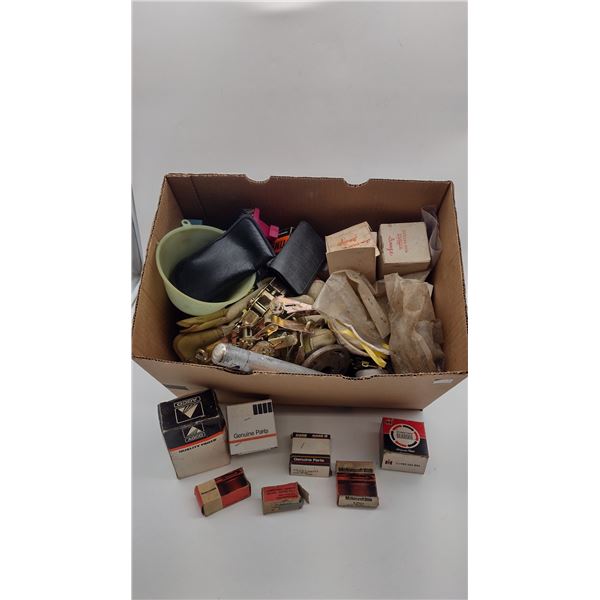 Assorted Box of Farming and automotive tools and parts