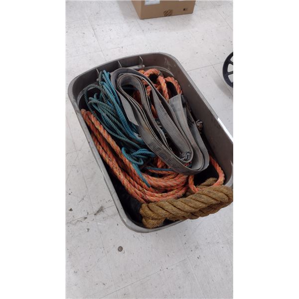 Bin of Heavy Duty Rope and Straps