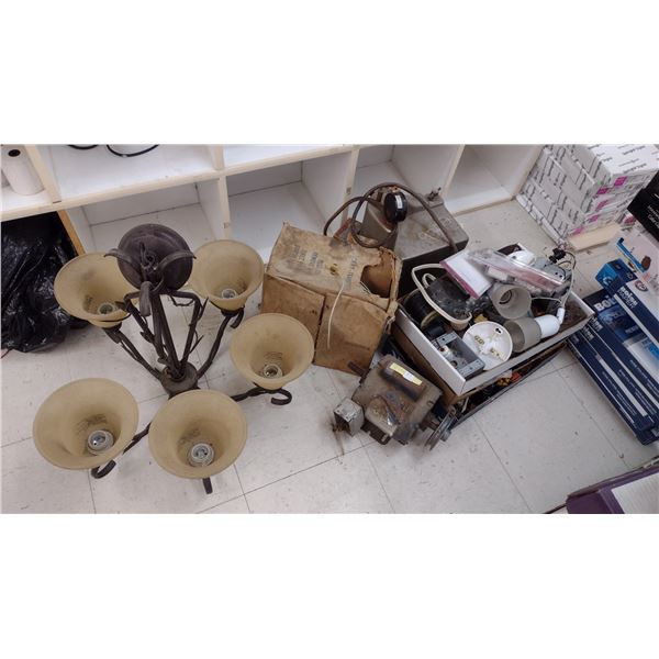 collection of electrical components and appliances.