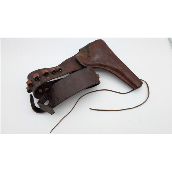 leather revolver holster and belt.