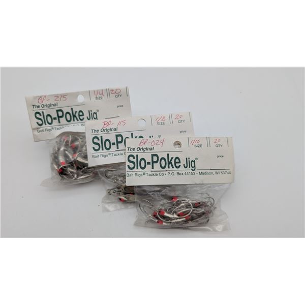 3 packages of slopoke jigs