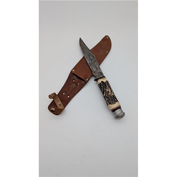 Stag handled hunting knife