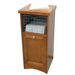 WOOD CABINET W/BASKET