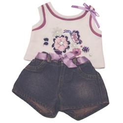 DENIM SHORTS W/WHITE TANK