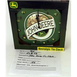 NOSTALGIC TIN CLOCK/JOHN DEERE