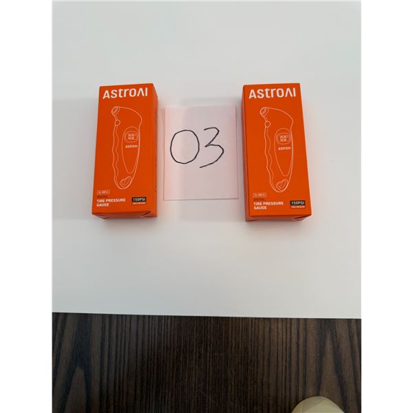 AstroVi Digital Pressure Tire Gage (new in box) x 2 Non Slip Grip Silver Battery Operated - 150 PSI