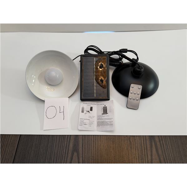 Black 7” Solar LED (2 Hanging Lamps) - new Includes Remote Control Switch Waterproof Solar