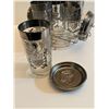 Image 2 : New Set of 4 Kimiko Dining Silver “guardian Crest” Highball w/ Silver Coasters (Kn