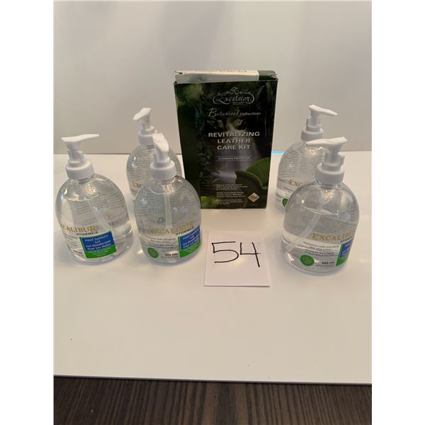 Excelsior Revitalizing Leather Care Kit (Cleaner + Protector) (1 box) + Excalibur Hygienics Hand San