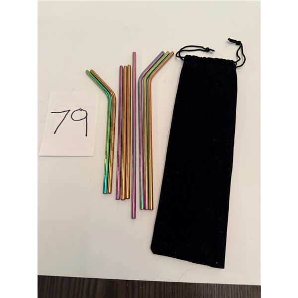 Stainless Steel Straw Set, Colourful Metal Drink Milk, thin tube Coffee Straw, Reusable Straw