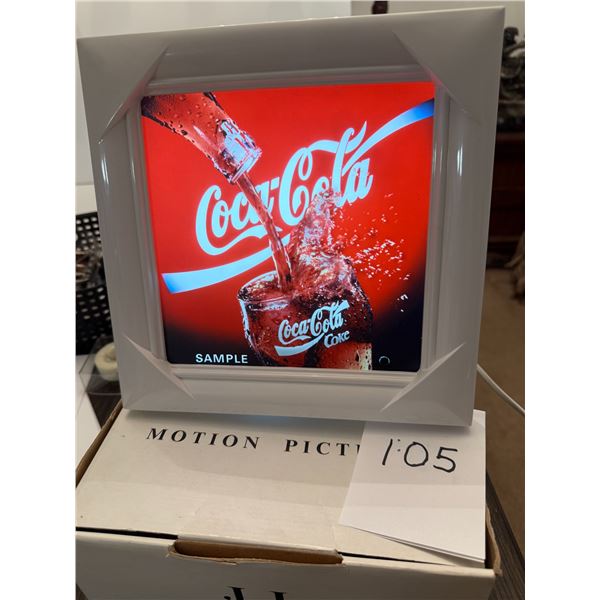 Coke Portable Backlight Table top sign / motion only on 220 Volts power as Collector item