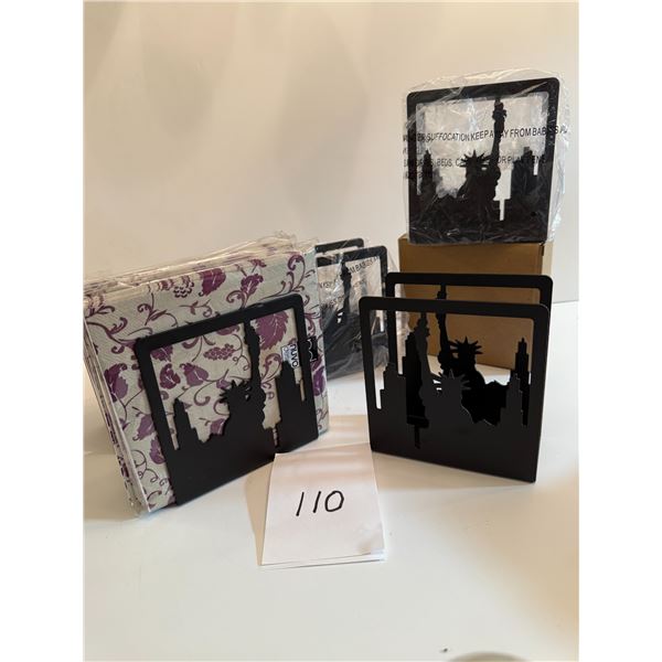 6 New Classy Napkin Holders black Metal