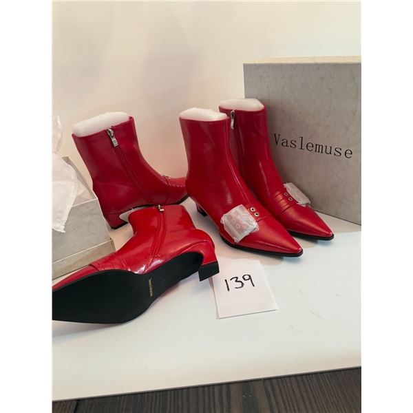 New 2 pairs Red Booties Woman Size 6 & 6.5