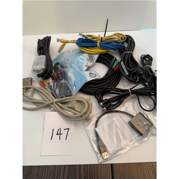 Big Collection of Various computer and Audio/ Video cables and adapters, Ethernet cable, VGA Cables,