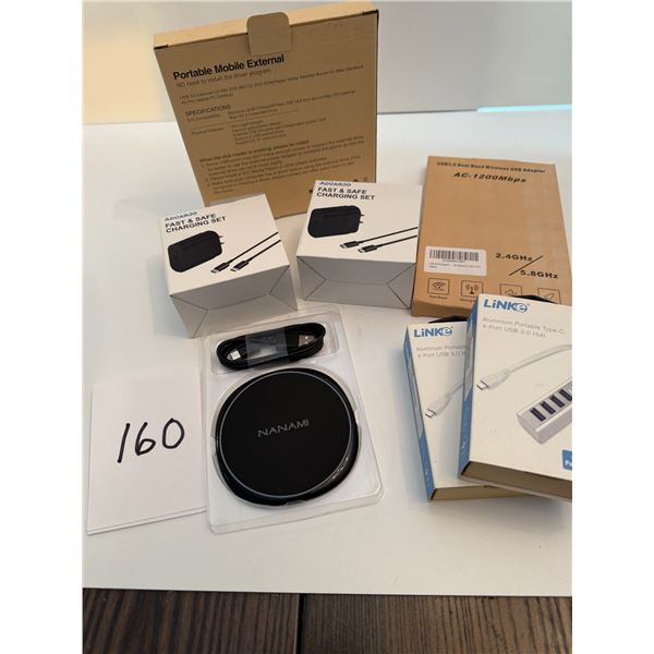 Lot of New Digital supplies , DVD player/recorder external, Aduarjo Fast Charging set ,  USB 3.0 Dua