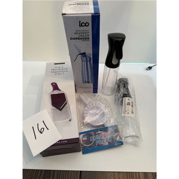 All New Kitchen Aids,4-1 Mandoline,Ico Professional Whipped Cream Dispenser, Oil Spray bottles , Dum