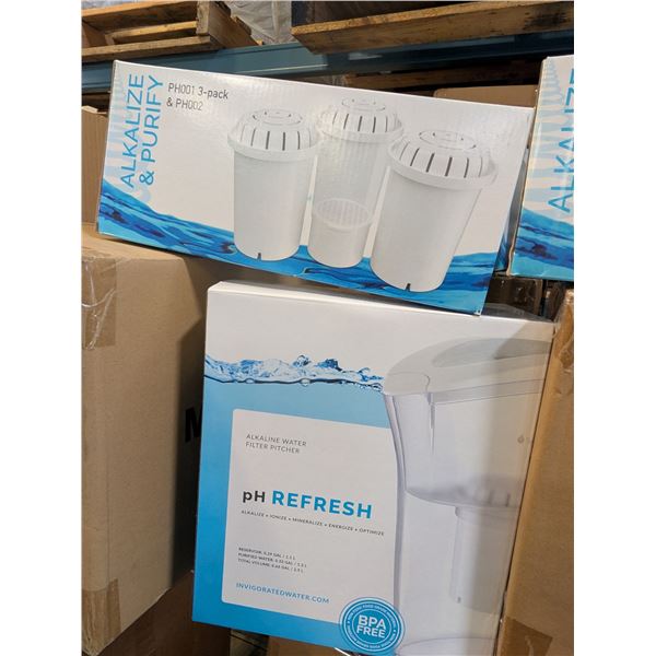 New ph refresh alkaline water filter pitcher with three pack filters