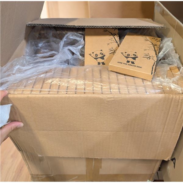 Box full of new soft bristles bamboo brushes for sensitive gums - approx. 1000 pieces