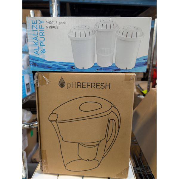 New ph refresh alkaline water filter pitcher with three pack filters