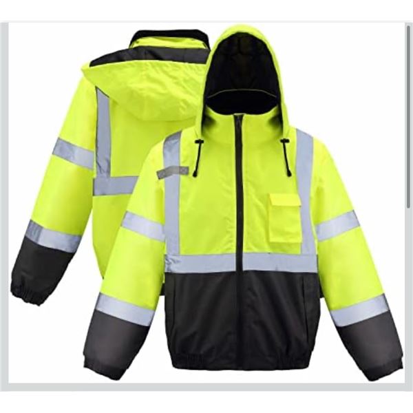New Size XL Caparazon Class4 High Visibility Weatherproof Bomber Jacket with Quilted Built-in Liner