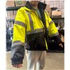 Image 6 : New Size XXL Caparazon Class4 High Visibility Weatherproof Bomber Jacket with Quilted Built-in Liner