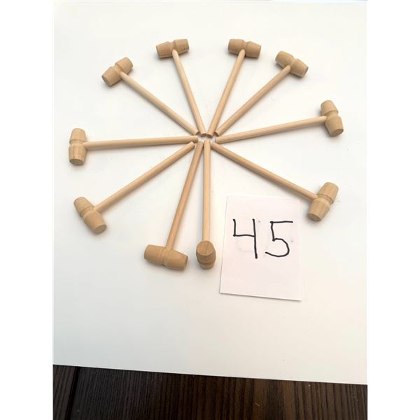 10 Mini wooden Hammer/mallet, good for Cracking shells, crab, lobster and for art crafting or on mus