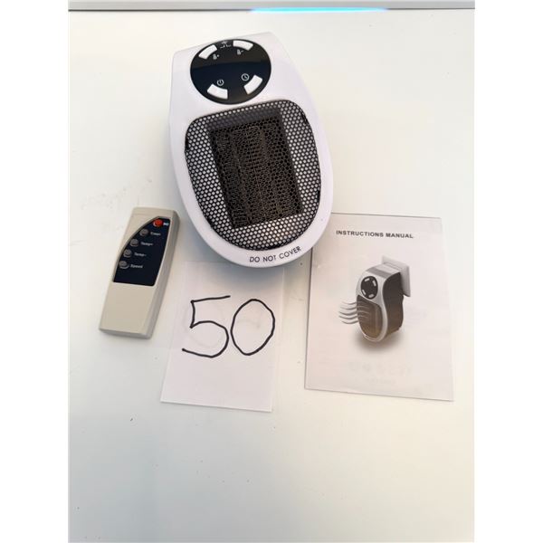 Rohs Mini Termoventilatore Portable Plug In Heater (black + white)- LED display with remote control